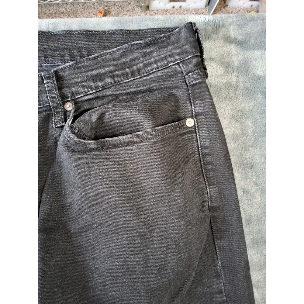 Levi Strauss Co WaterLess Mens Charcoal Black Straight Leg Denim Jeans 34x34 541